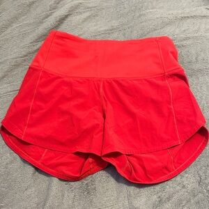 Lululemon Athletica Vibrant Red Athletic Shorts